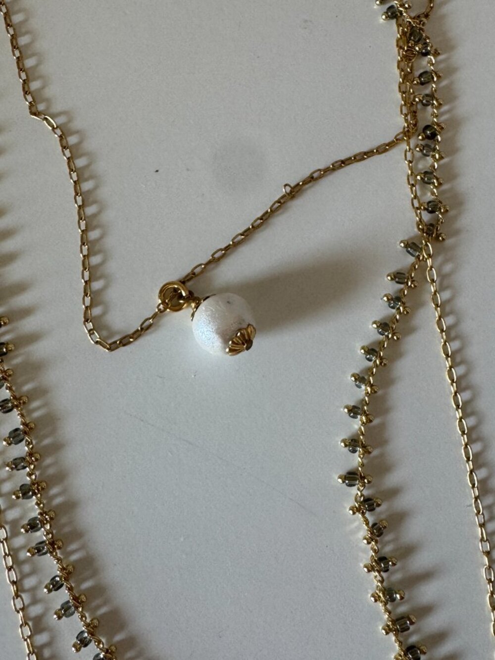 NWT John Wind Maximal Art Signature Collection Three Tier Necklace Gold Long Gre - Picture 3 of 5
